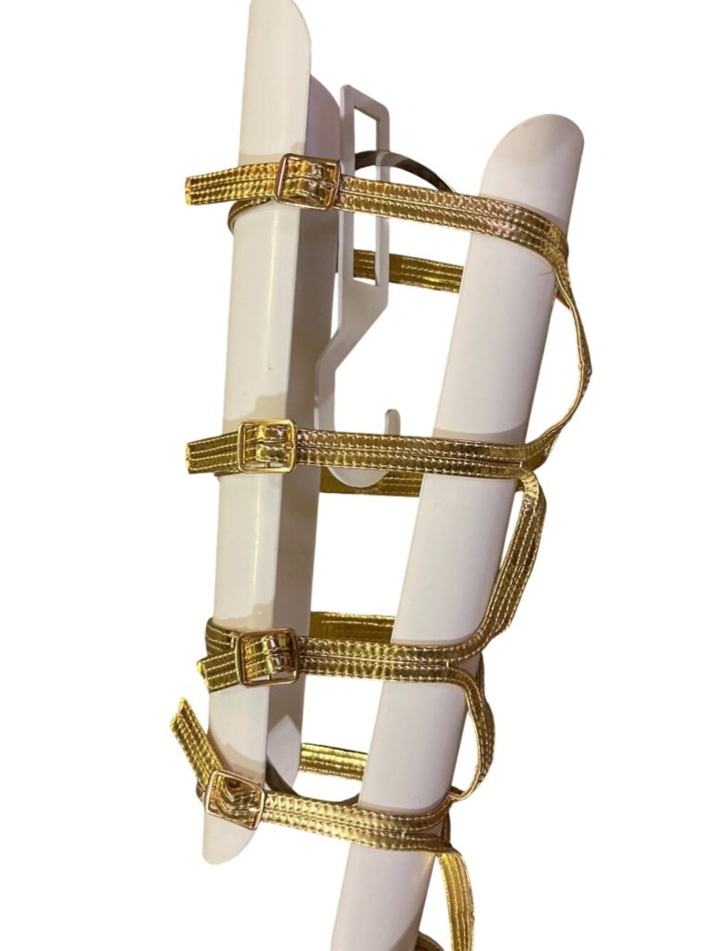 FUN Gold Gladiator Knee High Heels Strappy Sandals Women's 8 Used - Picture 16 of 16